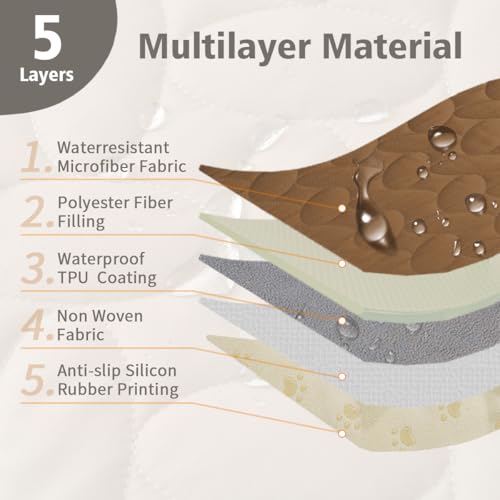 Waterproof Pet Bed Cover Anti (68x82 Inch (Pack of 1) / Camel)