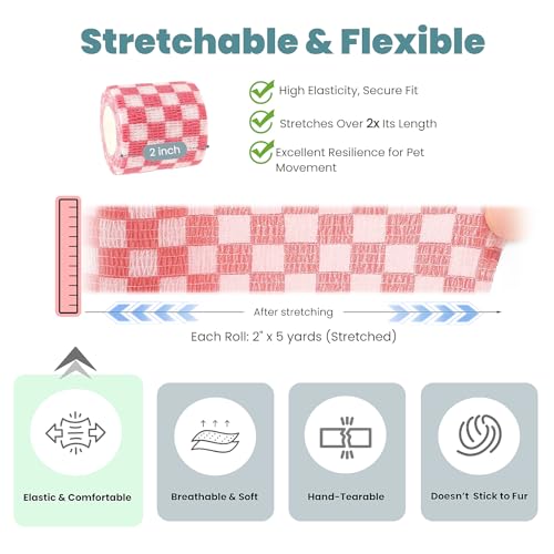 Pet Bandage 6 Rolls (Checkered)