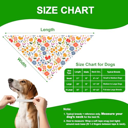 Spring Floral Dog Bandanas (White/Plaid, Black/Daisy (2-Sided) / Small)