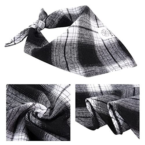 Christmas Plaid Dog Scarf & Matching Scrunchie Set (04-plaid-black / Small)