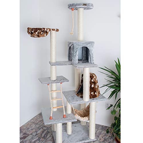 Cat Tree Model A7802 (42"(L)X26"(W)X78"(H) / Silver Gray)