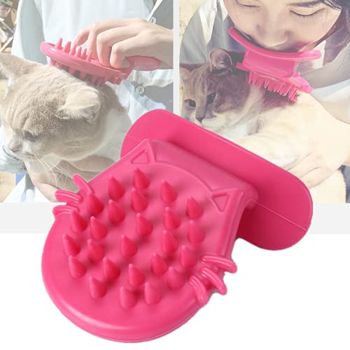 Cat Brush Shedding Grooming (Rose red)