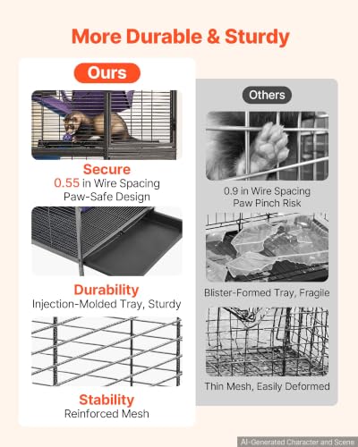 Metal Small Animal Cage 58.7" H 6 (31.5"L x 20.5"W x 58.7"H)
