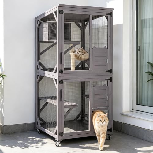 Large Catio Outdoor Cat Enclosure on Wheels