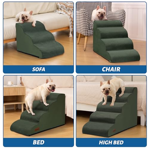 Dog Stairs for High Bed (Green / Standard 5-Step 22.2"H)