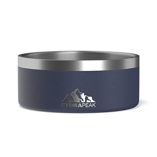 Dog Bowl, Non-Slip Stainless Steel Water and Food Dish, 4 Cup (Navy) (Navy / 4 Cup)