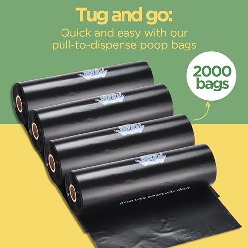 Dog Poop Bags Rolls (Black / 200 Count (Pack of 10))