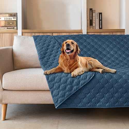 Waterproof Pet Blanket for Bed (52x82 Inch (Pack of 1) / Dark Blue)