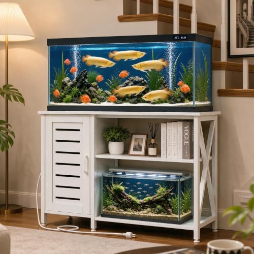 55 75 Gallon Fish Tank Stand (White / 55-75 Gallon)