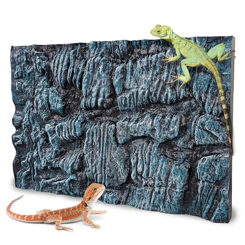 17.7x11.8in Rock Terrarium Background (Blue-17.7"*11.8"（1pcs）)