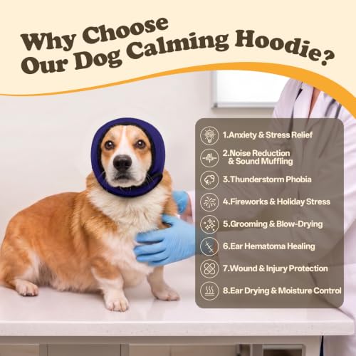 Dog Calming Hoodie Noise Shield Anxiety Relief for Dogs (Blue / S)