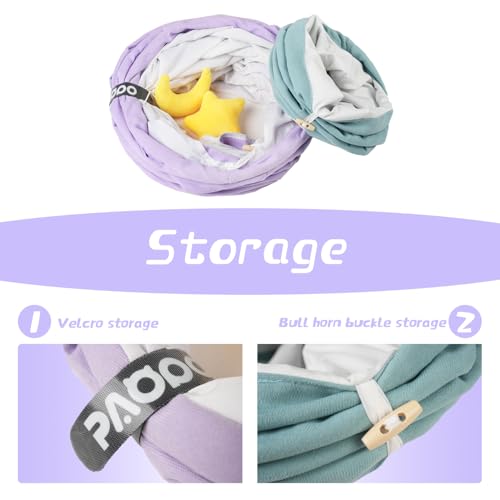 Cat Tunnel Large Indoor Durable Collapsible Interactive Cat Tube with Peek (PurpleBlue)