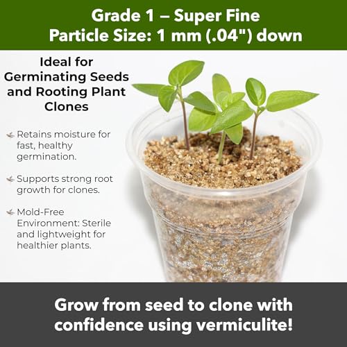 Organic Superfine Vermiculite for Indoor Gardening Plants and Mushrooms (Vermiculite Grade 1 - Superfine / 30 quarts)