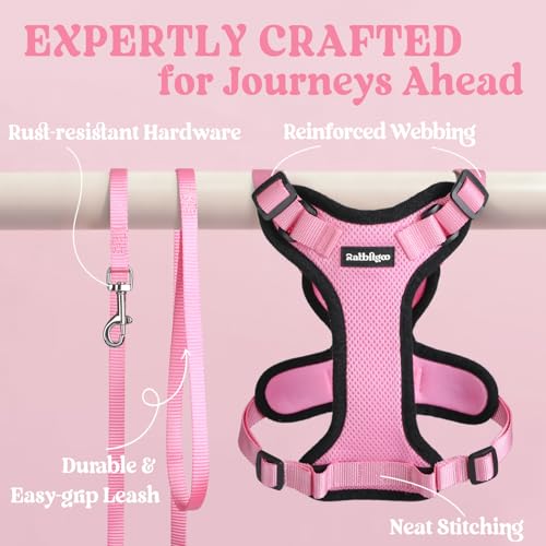 Cat Harness and Leash Set (M / Pink)
