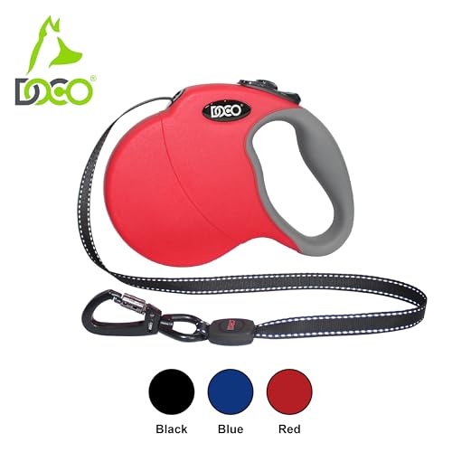 Retractable Dog Leash for Small Dogs Reflective Tape Lead with Stop and Lock Control (Small 13ft / Blue)
