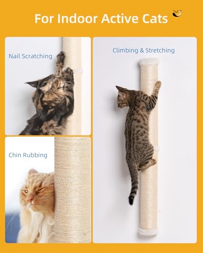34" Cat Scratching Post (Beige - 1Pc)