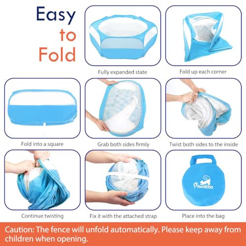 Small Animal Playpen with Zippered Cover (C-Light Blue)