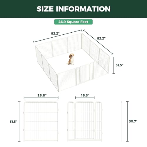 Homeplus Indoor Dog Playpen (White / 32"H)