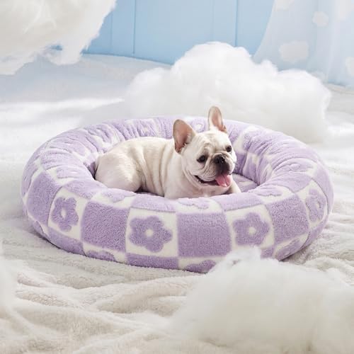 Shown on TV Jacquard Donut Dog Beds Medium (30.0"L x 30.0"W x 8.0"Th / Flower Checks)