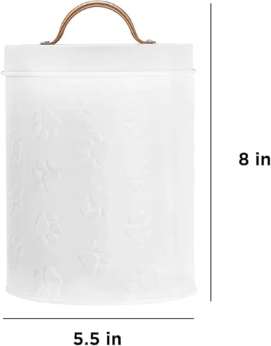Small Dog Treat Container Airtight (64 fl oz / White)