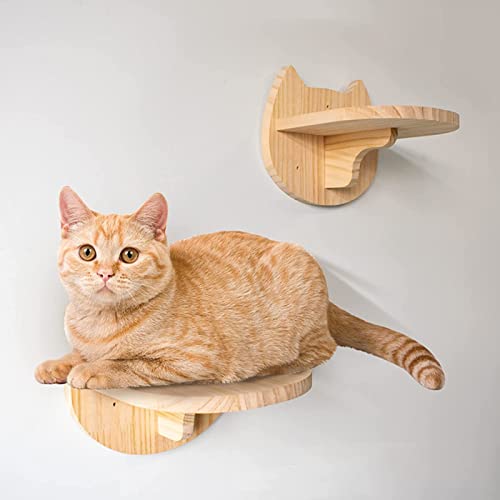 5 Pack Natural Wood Wall Mounted Cat Steps (A)
