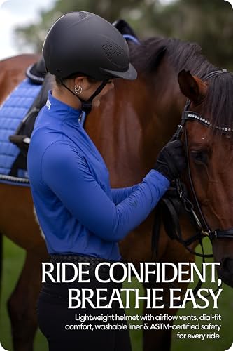 Skylar Horse Riding Helmet Equestrian Women (Black / Medium-Large)