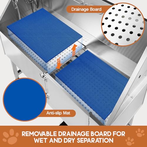 50 Inch Stainless Steel Dog Washing Station with Non (50 Inch)