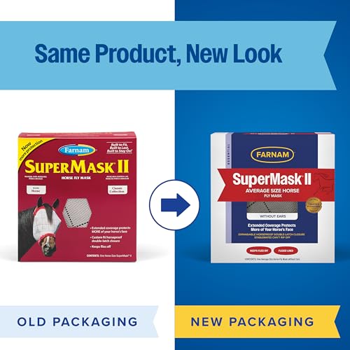 SuperMask II Horse Fly Mask Without Ears For Eyes (Average Horse)