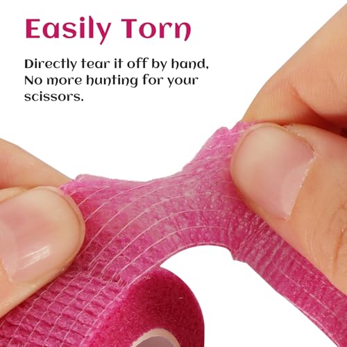 24 Rolls Elastic Self Adhesive Bandage Wrap 1 Inch (1 Inch-24 Count Color)