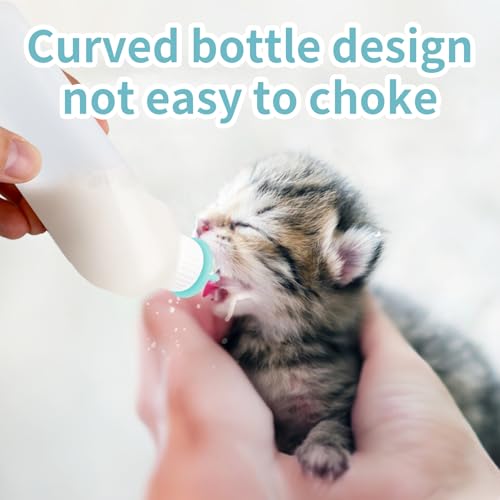5Pack Kitten Bottle for Nursing Puppy Milk Kitten Bottles Feeding Kit Silicone Nipple for Newborn Pets Kittens