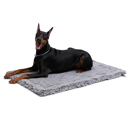 Stoutwool Indestructible Dog Bed (41.0"L x 27.0"W x 2"Th / Charcoal)