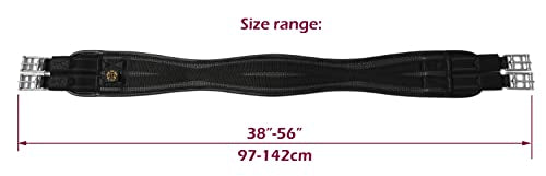 Contoured Chafeless Girth for Horses (Brown / 38")