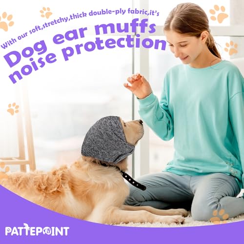 Adjustable Dog Ear Muffs Dog Ear Cover for Hematoma Ear Muffs Noise Protection Fireworks Ear Protector (Black / Small)