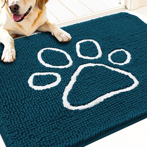 Dog Door Mat for Muddy Paws 34x21 (Atlantic Blue / 34" X 21")