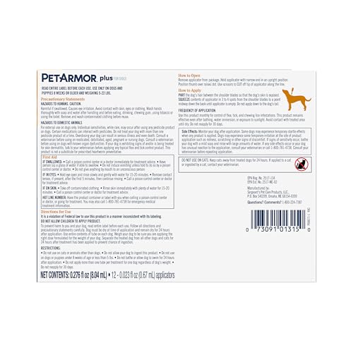 Plus Flea & Tick Topical Dogs 5 (5-22 lbs / 12 Count)