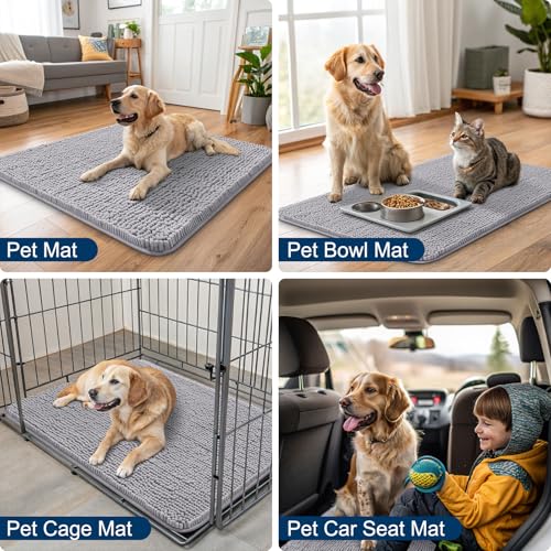 Dog Door Mat for Muddy Paws 54x32 (Light Grey / 54"X32")