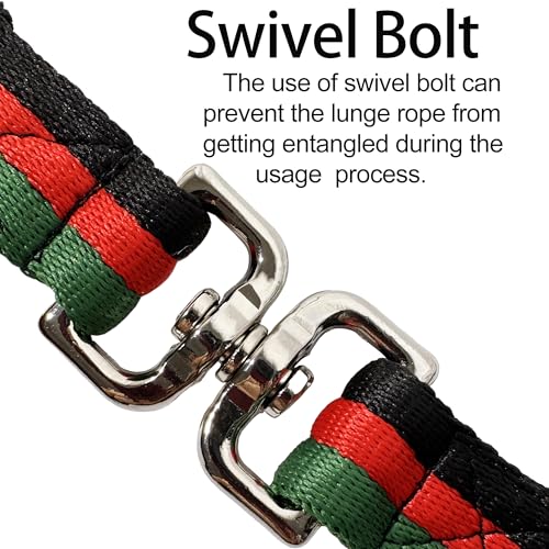 Lunge Line for Horse (Black&Red&Black) / 34ft/10m)