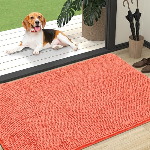 Dog Door Mat for Muddy Paws 47x32 (Coral / 47" X 32")