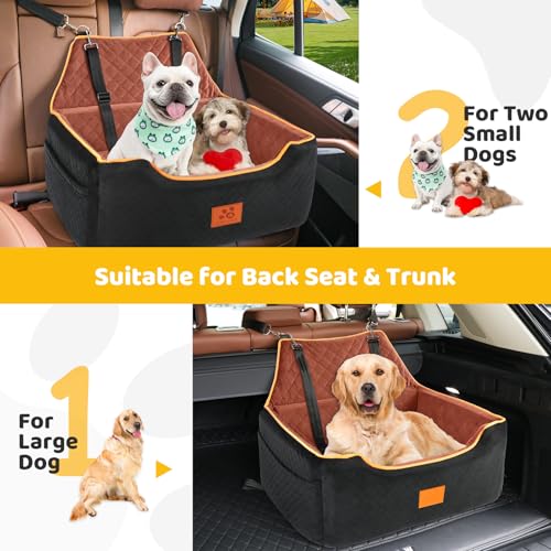 Dog Car Seat for Large (Black/Brown)