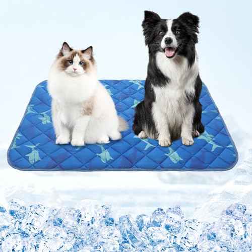 Dog Cooling Mat (Blue Shark / Large 27.5IN x 38.5IN)