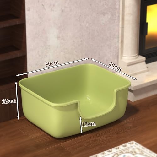 Large Cat Litter Box with High Sides (Green)