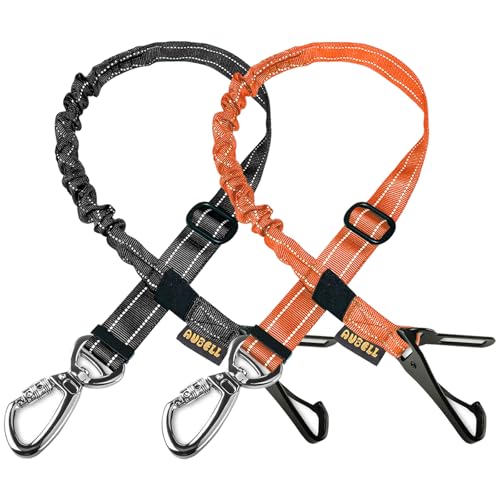 Dog Seat Belt for Car (Set Black+Orange)