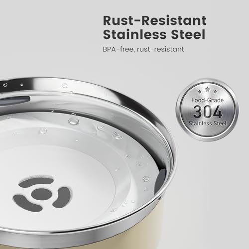 Dog Water Bowl Stainless Steel Dog Bowl (White / Small (2L))