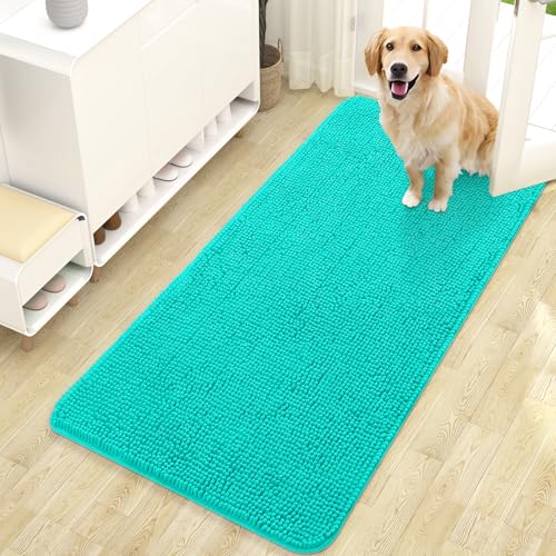 Dog Door Mat for Muddy Paws 47x24 (Teal / 47" X 24")