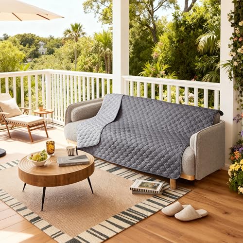 Waterproof Pet Blanket for Bed (68x82 Inch (Pack of 1) / Dark Grey/Light Grey)