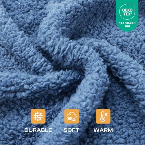 1 Pack 3 Calming Dog Blanket Fluffy Premium Fleece Pet Blankets Soft Sherpa Throw for Dogs Puppy Cat Grey (Medium (Pack of 3) / Grey/Beige/Hazeblue)