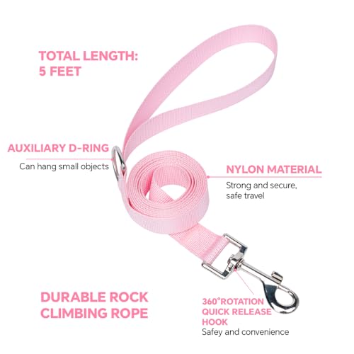 Cat Harness and Leash Set with AirTag Holder (Pink (Holder for Airtag) / XL)