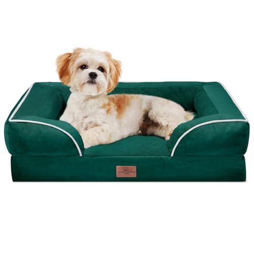 Waterproof Orthopedic Dog Bed for Medium Size Dog (28.0"L x 19.0"W x 6.0"Th / Emerald)