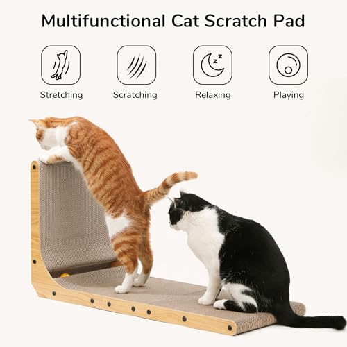 Cat Scratcher for Indoor Cats (1 Pack 32.7 in Wood Color)