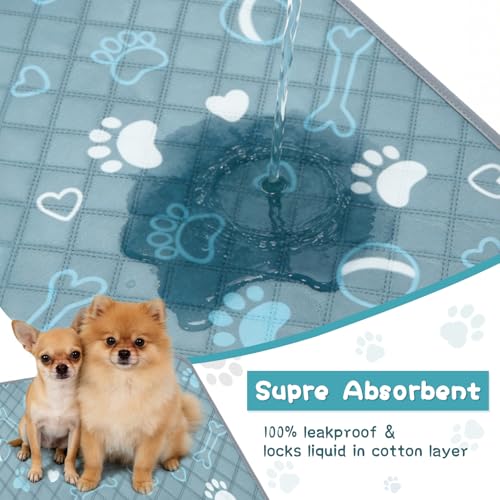 6 Packs Washable Guinea Pig Cage Liners with with Paw Print (24 x 18in / 6 Packs)